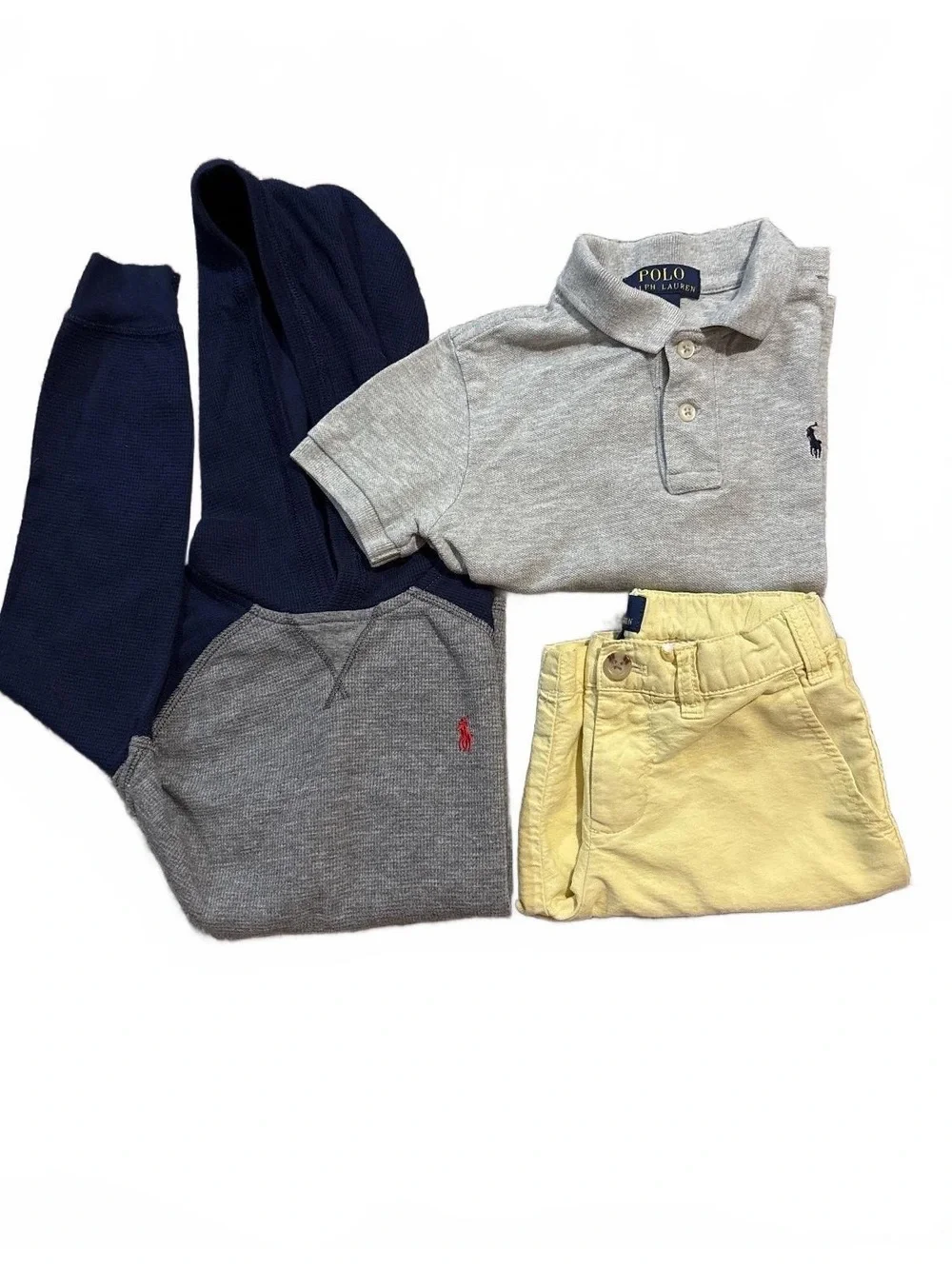 Polo Ralph Lauren Boys Size 5 Lot -1 Polo 1 Long Sleeve Hoodie 1 Pair Shorts 3pc